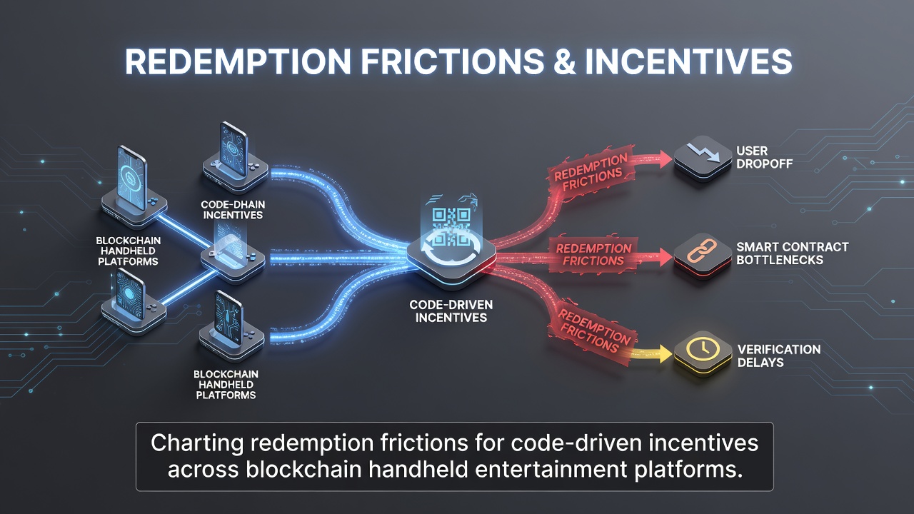 Blockchain mobile gaming interface showing code redemption screen with network status indicators