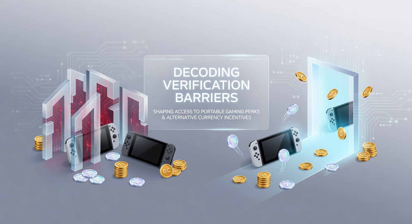 Illustration of mobile device showing verification steps for gaming account access and reward unlocking