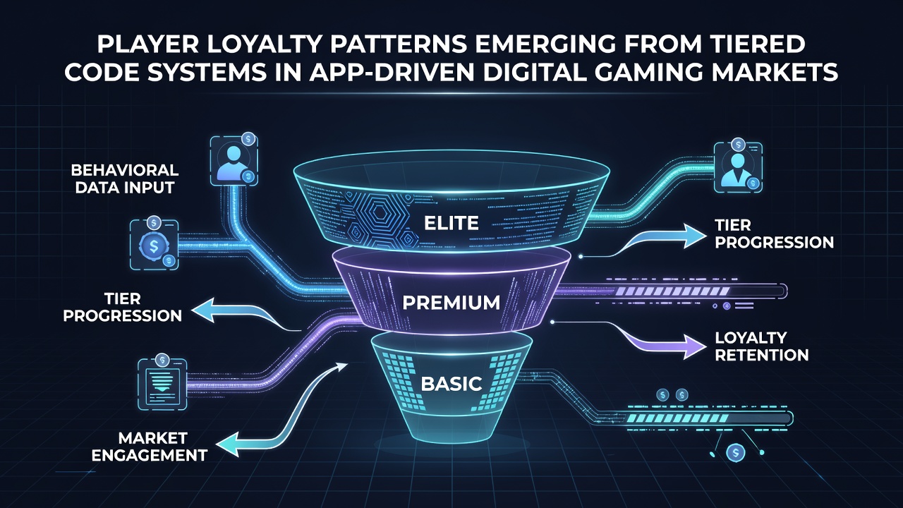 Infographic displaying regional retention statistics tied to tiered code usage in digital gaming markets