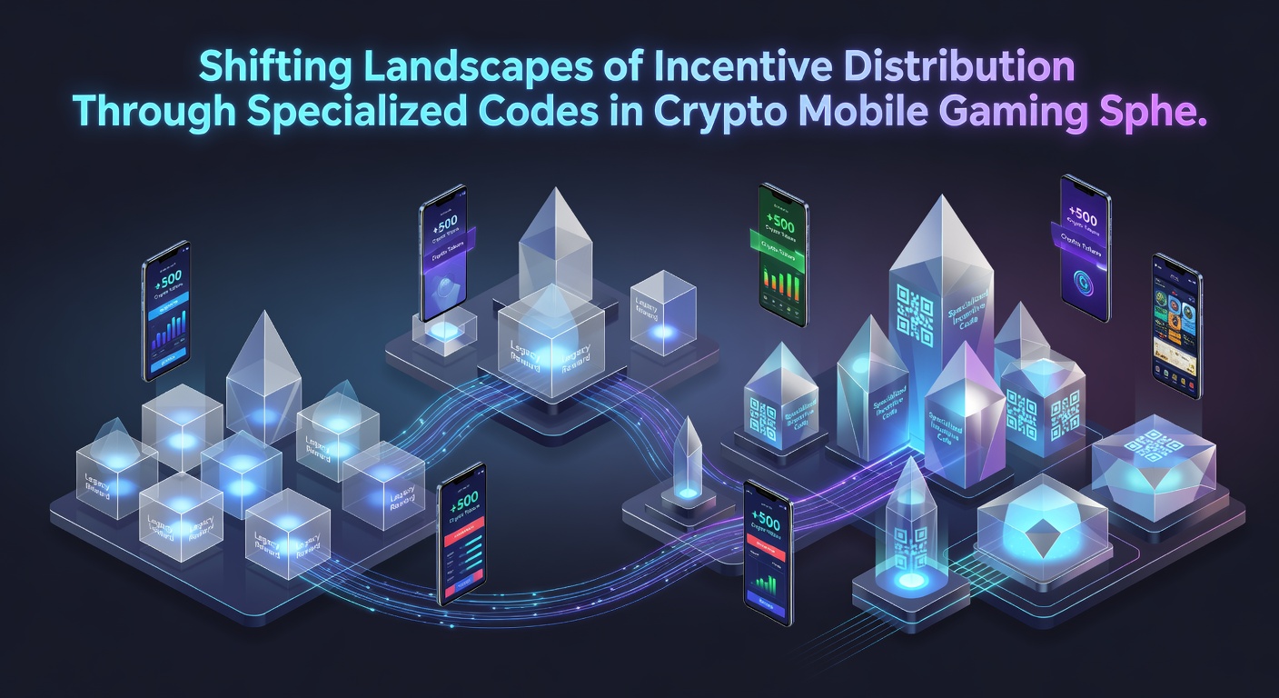 Close-up of smartphone screen showing specialized promo code entry in a crypto mobile game alongside wallet balance updates