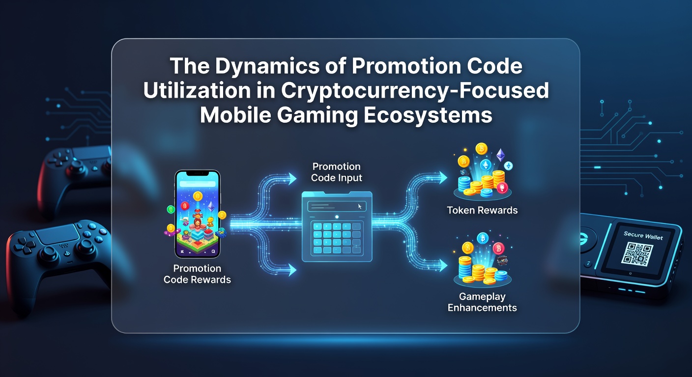 Illustration of promotion code entry in a crypto mobile game interface